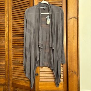 NWT INC International Concepts lightweight/sheer gray draped cardigan S